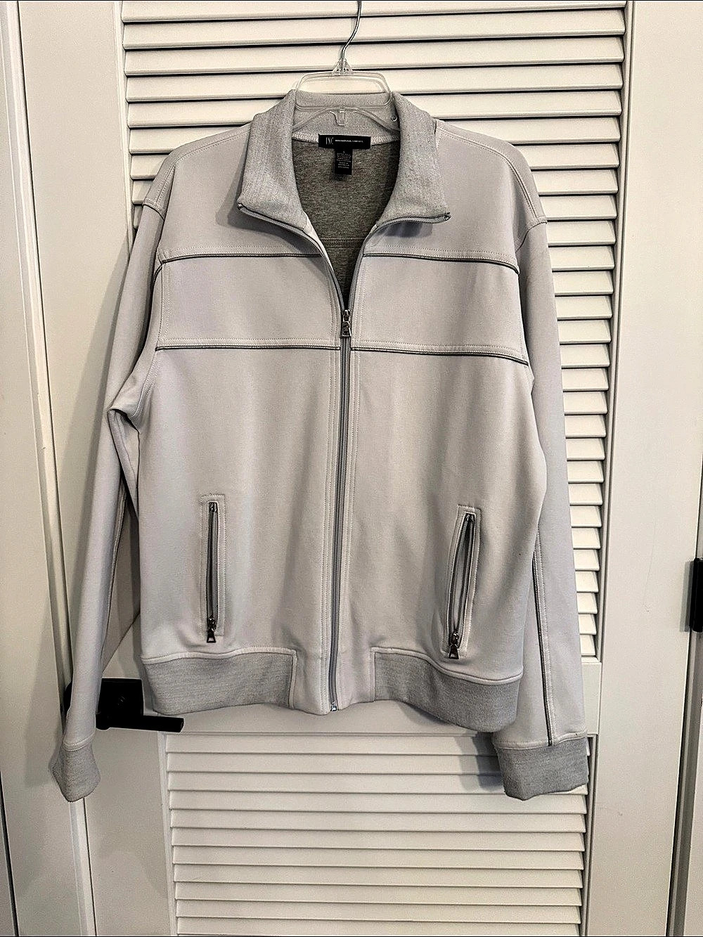 INC International Concepts Gray Zip Front Jacket